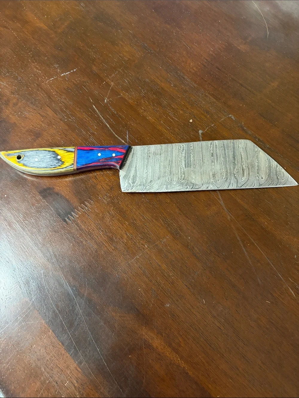 handmade Damascus steel chef knife 11.5”